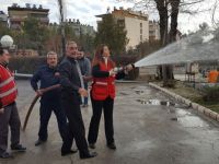 Yangın söndürme eğitim tatbikatı yapıldı