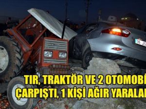Mardin'de  Zincirleme Trafik Kazası 1’i Ağır,4 Kişi Yaralandı
