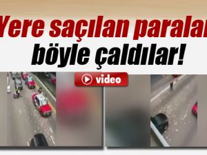 Para Taşıyan Araç Kaza Yaptı,Yere Dökülen Paraları Böyle Çaldılar